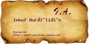 Inhof Aurélián névjegykártya